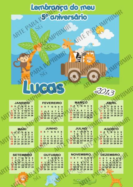 Calendário Safari