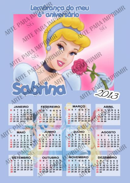 Calendário Princesa