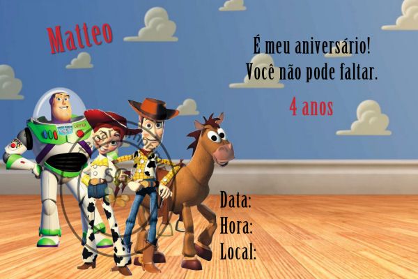 Convite Infantil Toy Story